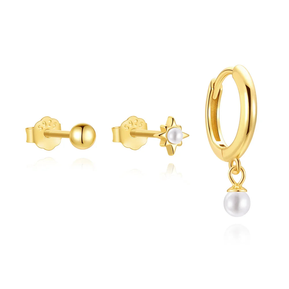 CANNER 1PC S925 Silver Classic Large & Small Diamond-encrusted Ear Rings Ear Bone Rings are Exquisite Jewelry Gifts for Women