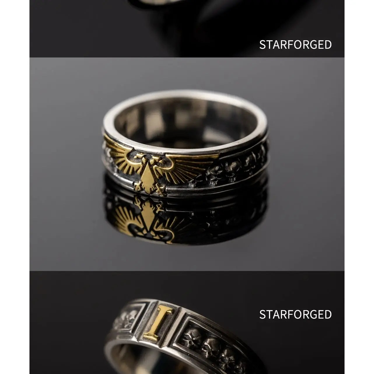 Starry Casting Eagle Emblem Ring Silver Jewelry Trendy Ring Male Dominance