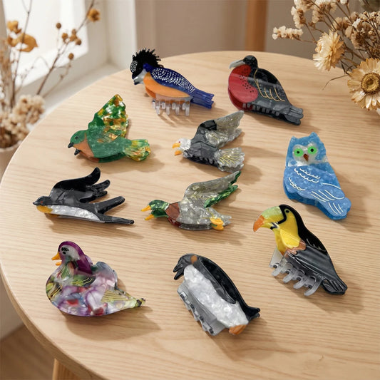NC NEW Cartoon Bird Big Collection Acetate Hair Claw Owl Duck Claw Clips Trendy Crab Hair Clips Hair Accessories for Women Girls