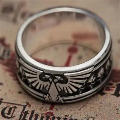 Starry Casting Eagle Emblem Ring Silver Jewelry Trendy Ring Male Dominance